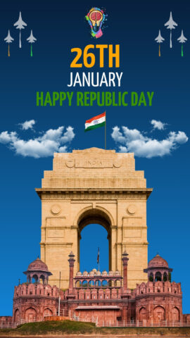 Green and Blue Indian Republic Day Animated Mobile Video (2)